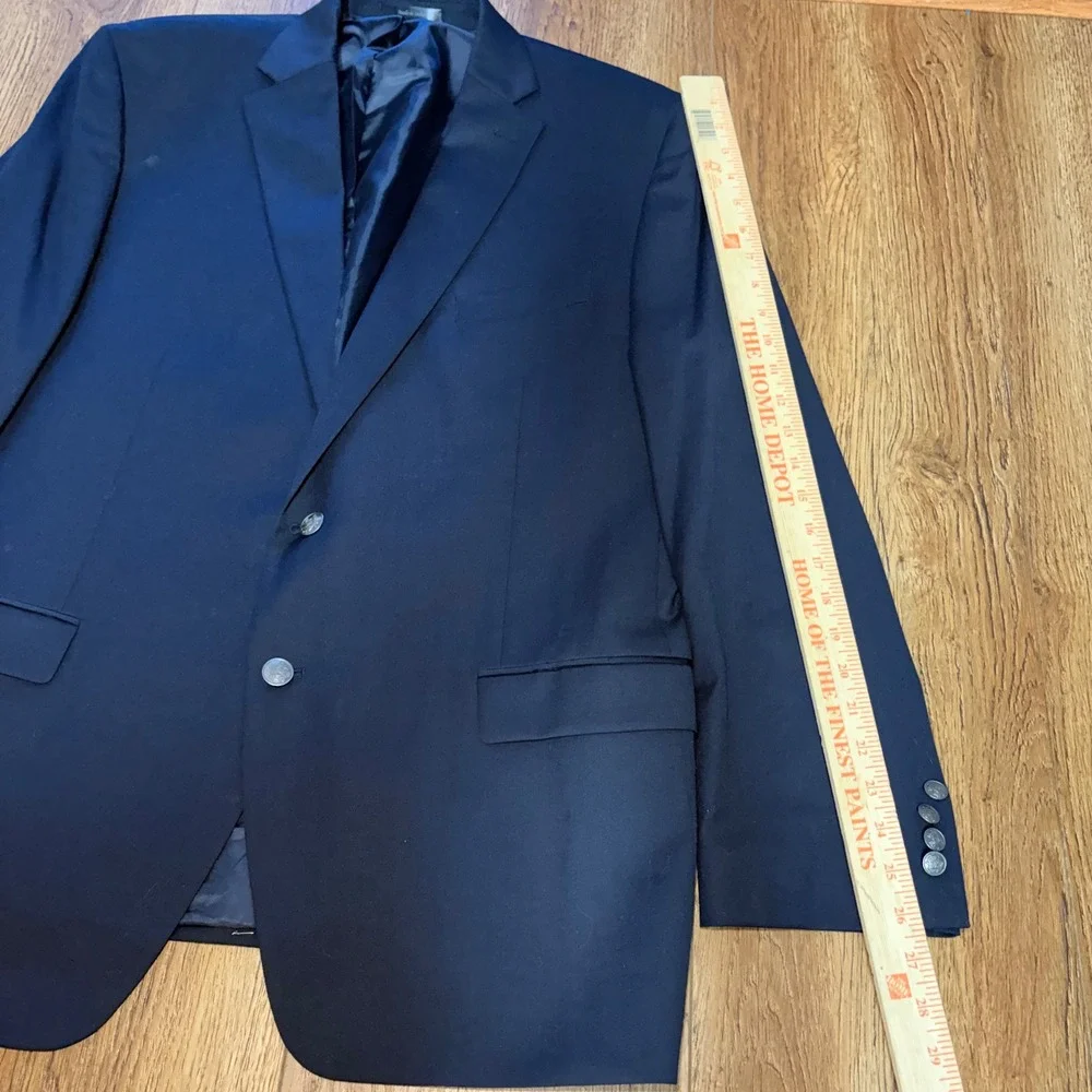 Michael Kors Mens Navy Blue Wool Blazer Sport Coat Jacket‎ 48R Silver Buttons